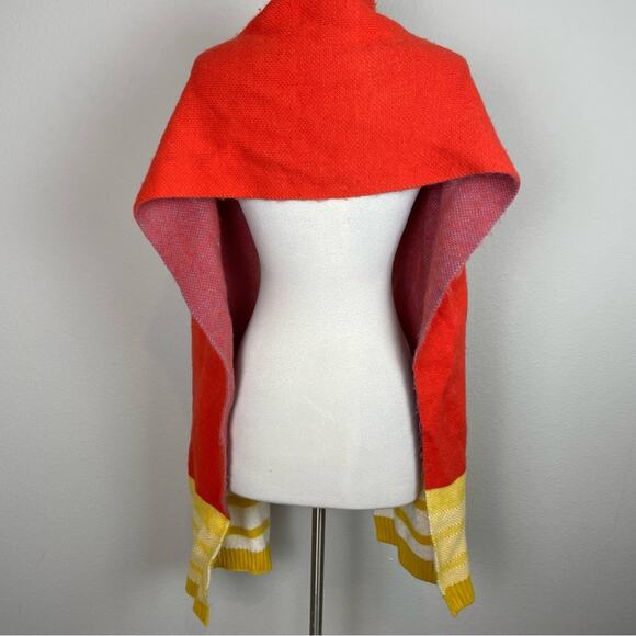 Anthropologie Orange Yellow Stripe Scarf - Picture 7 of 8